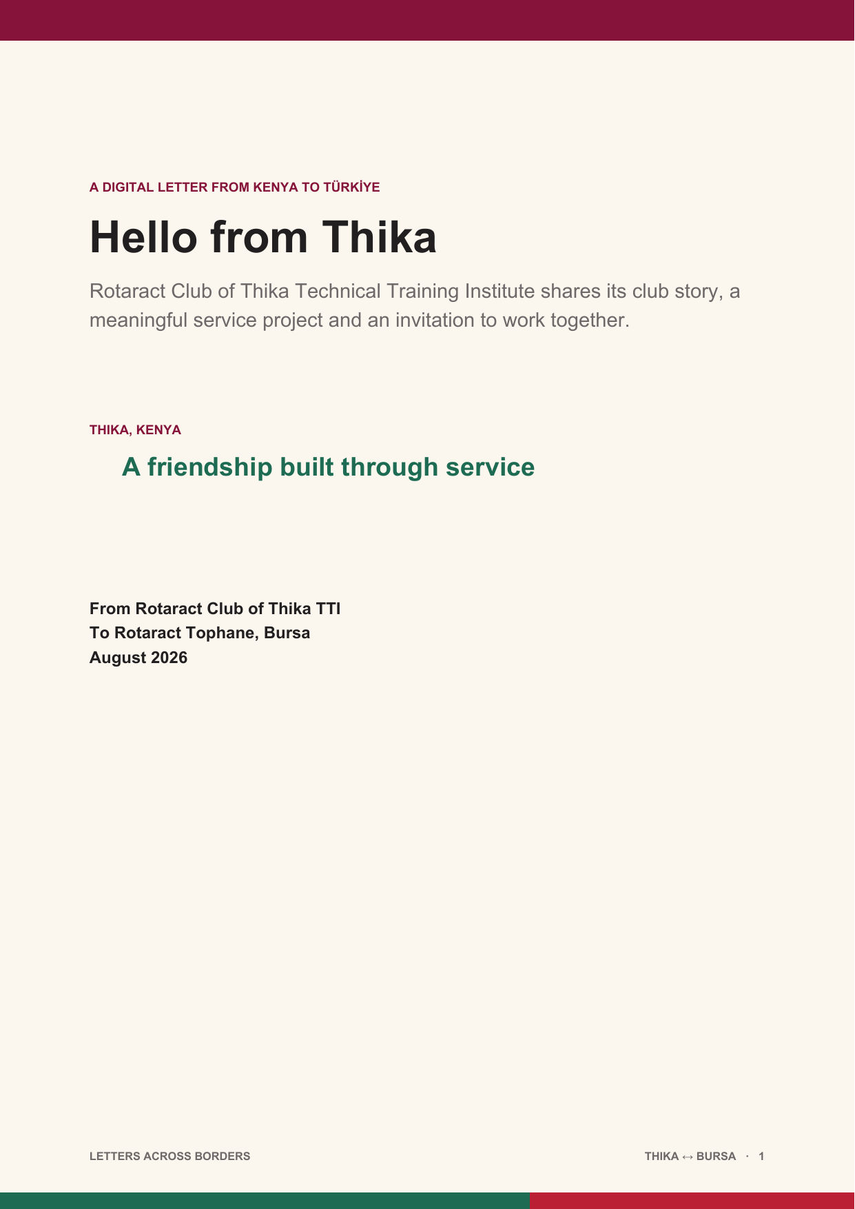 Cover of Hello from Thika